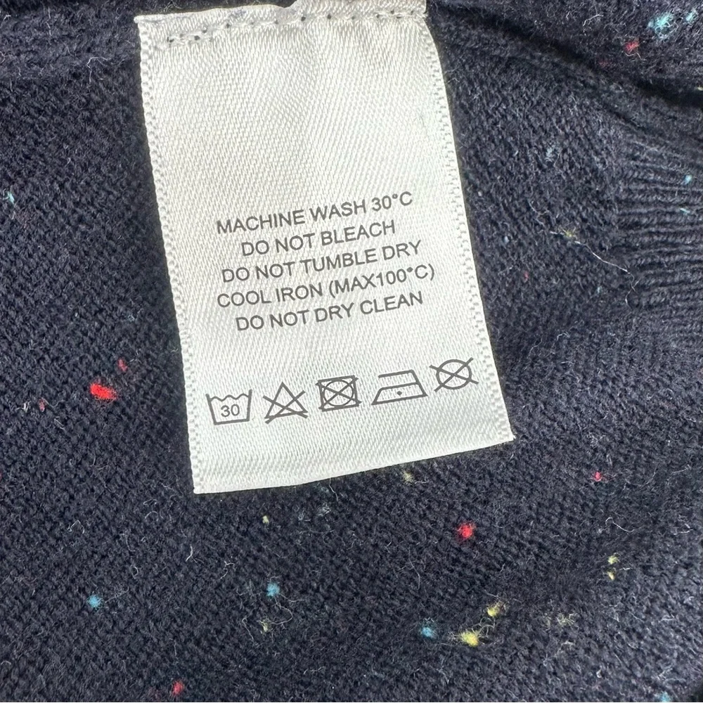 SOUTHERN PINES Sweater Mens L Navy Blue Speckled Pullover Vneck Knit Golf Preppy